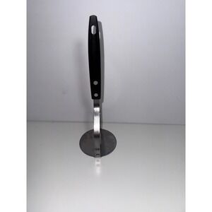 Vintage Flat Stainless Steel Potato Masher Black Handle Made in USA Kitchen Tool